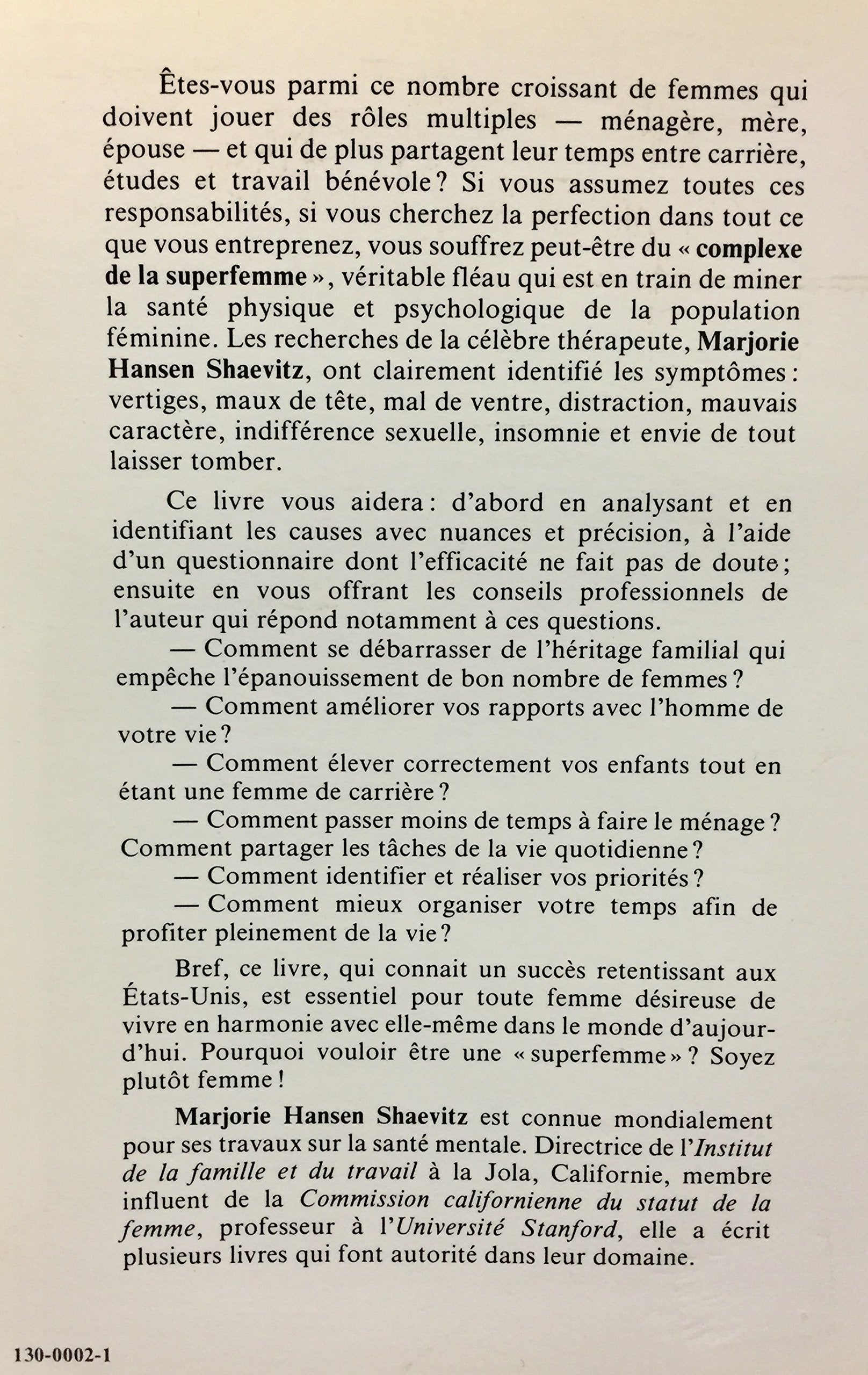Le complexe de la superfemme (Marjorie Hansen Shaevitz)