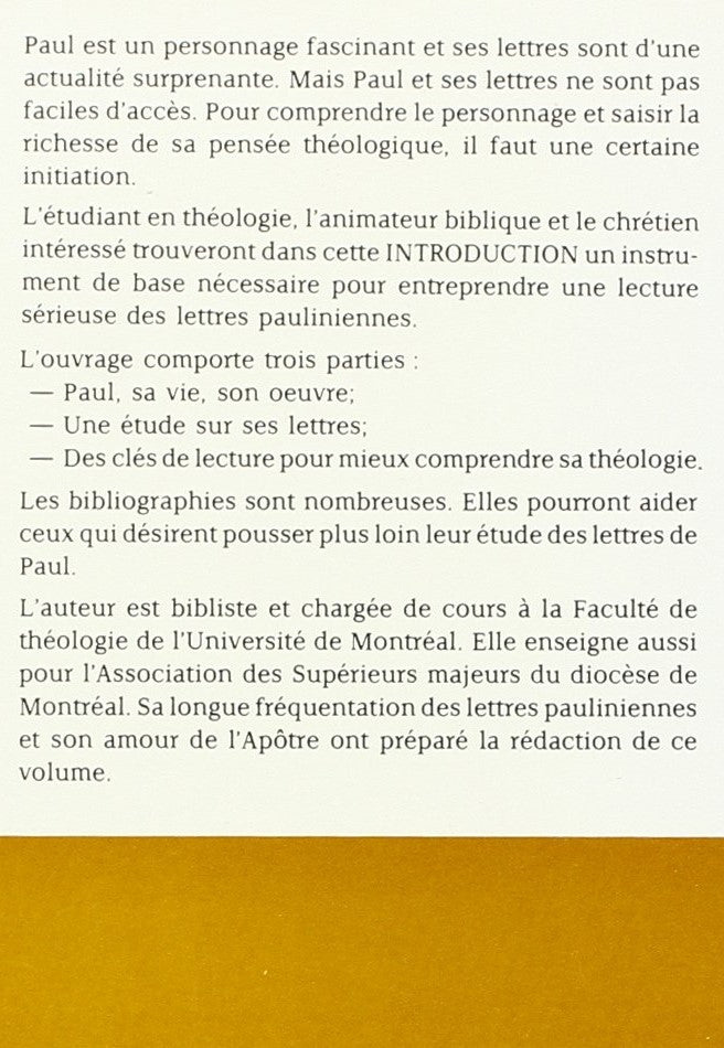 Saint Paul : Lectures bibliques - Introduction à Saint Paul et à ses lettres (Mireille Brisebois)