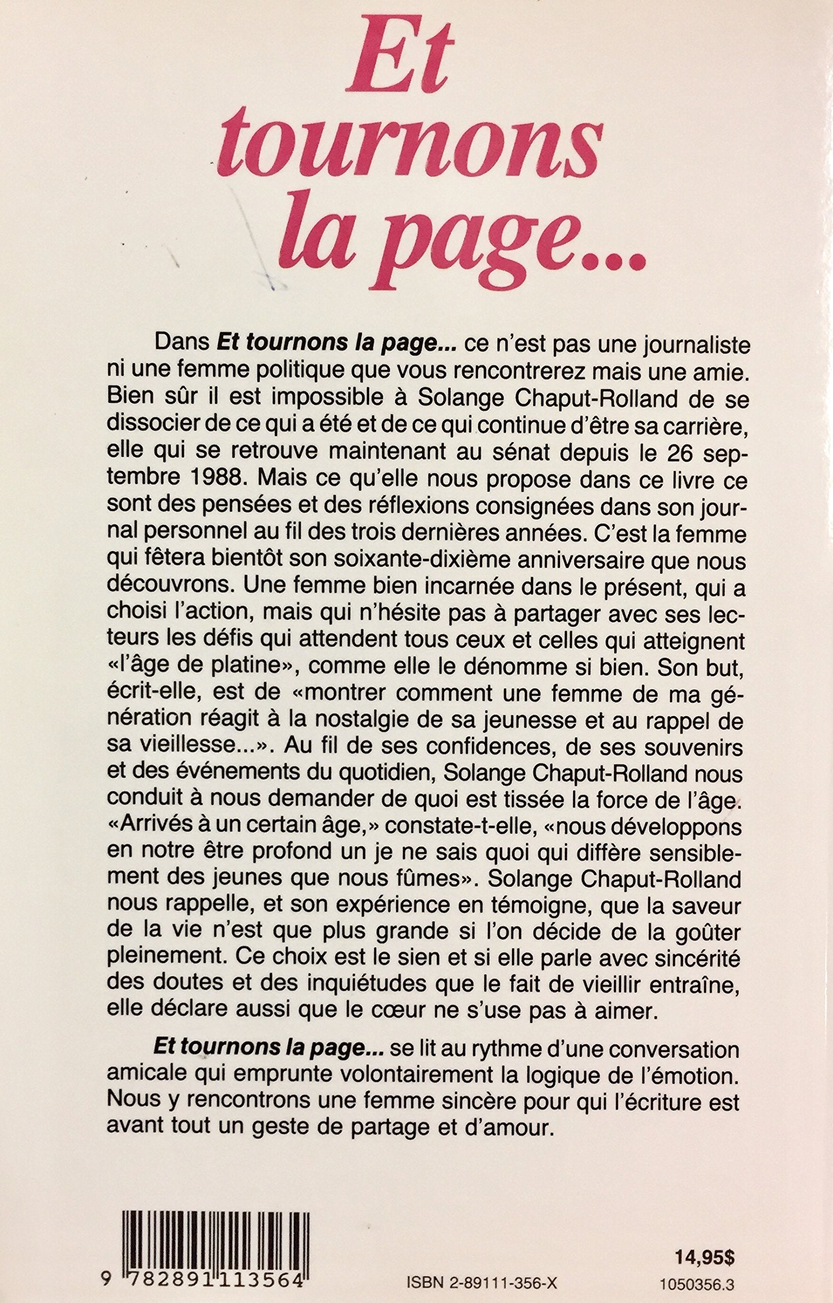 Et tournons la page (Solange Chaput-Rolland)