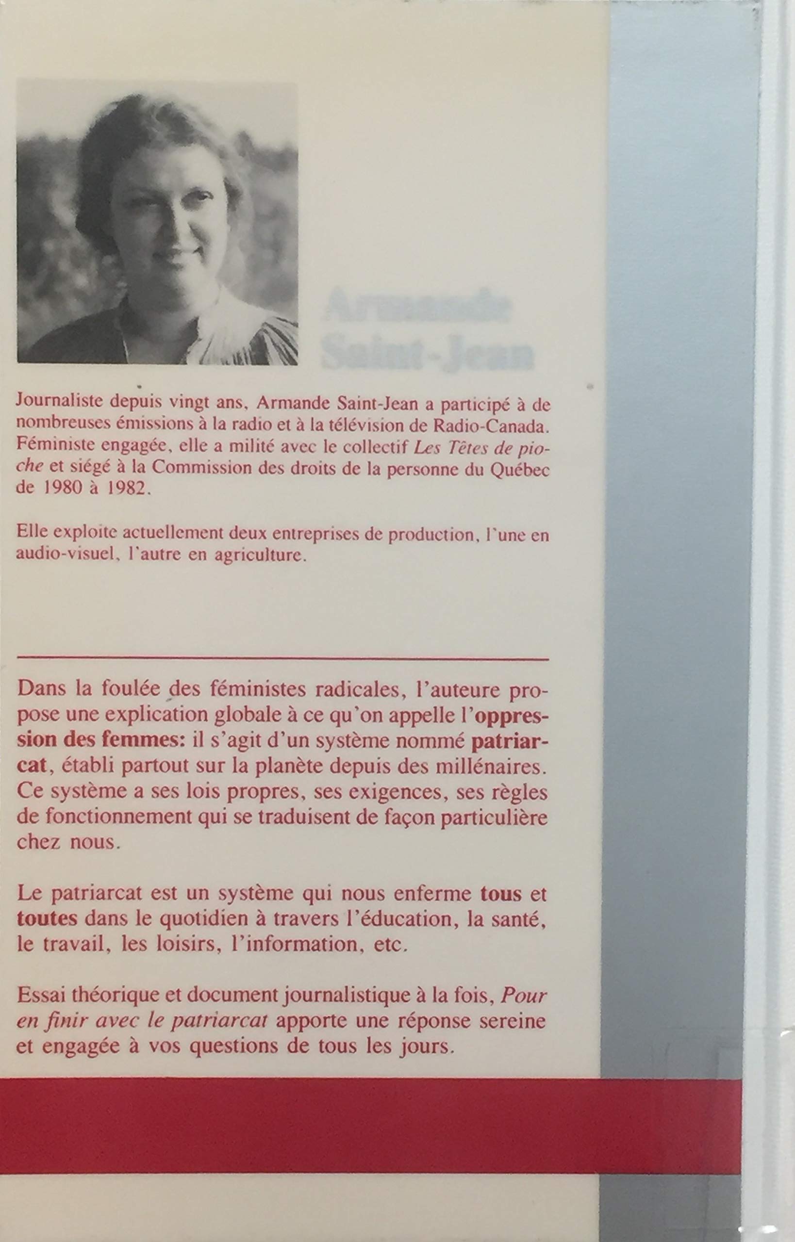 Pour en finir avec le patriarcat (Armande Saint-Jean)