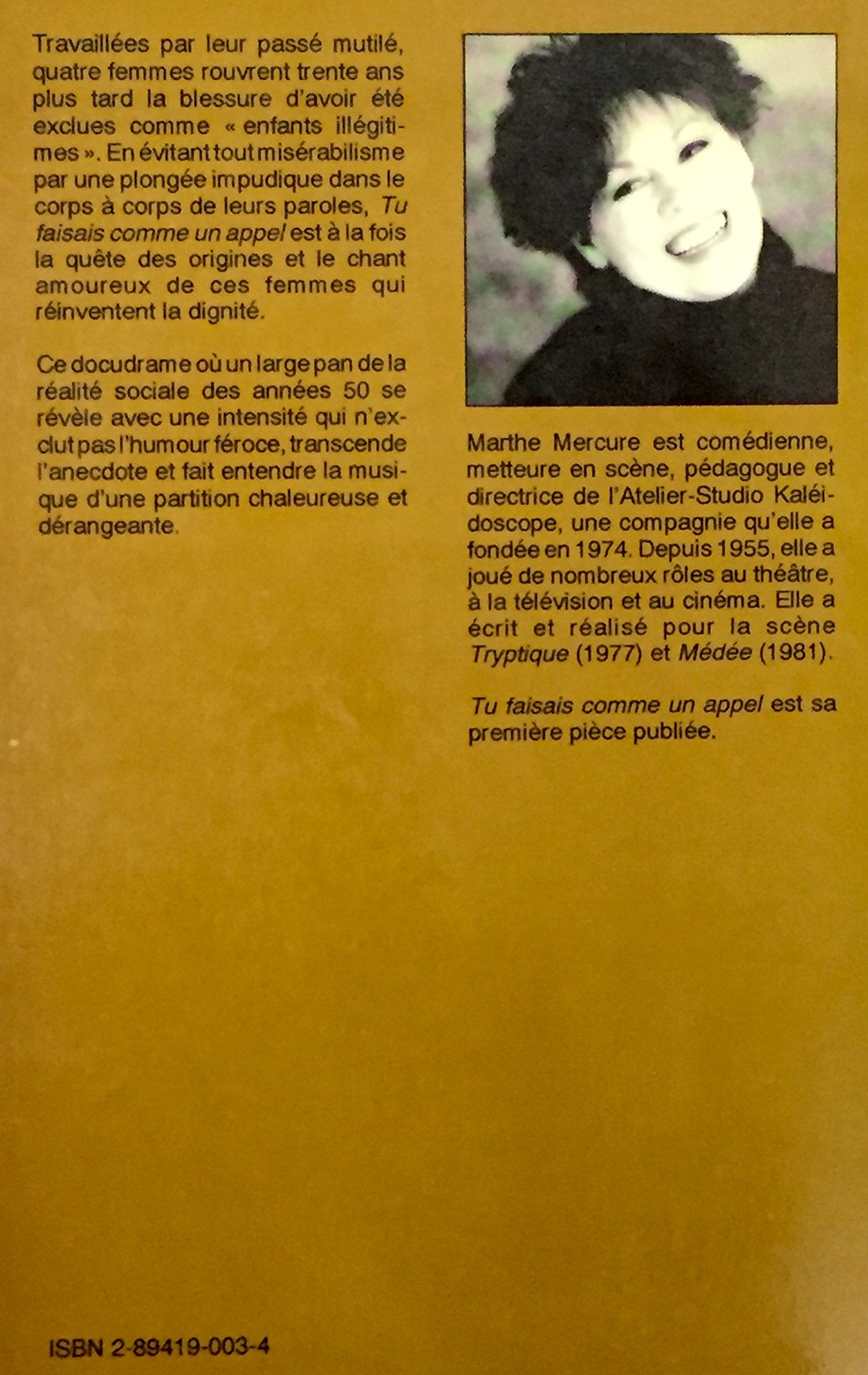 Tu faisais comme un appel (Mercure Marthe)