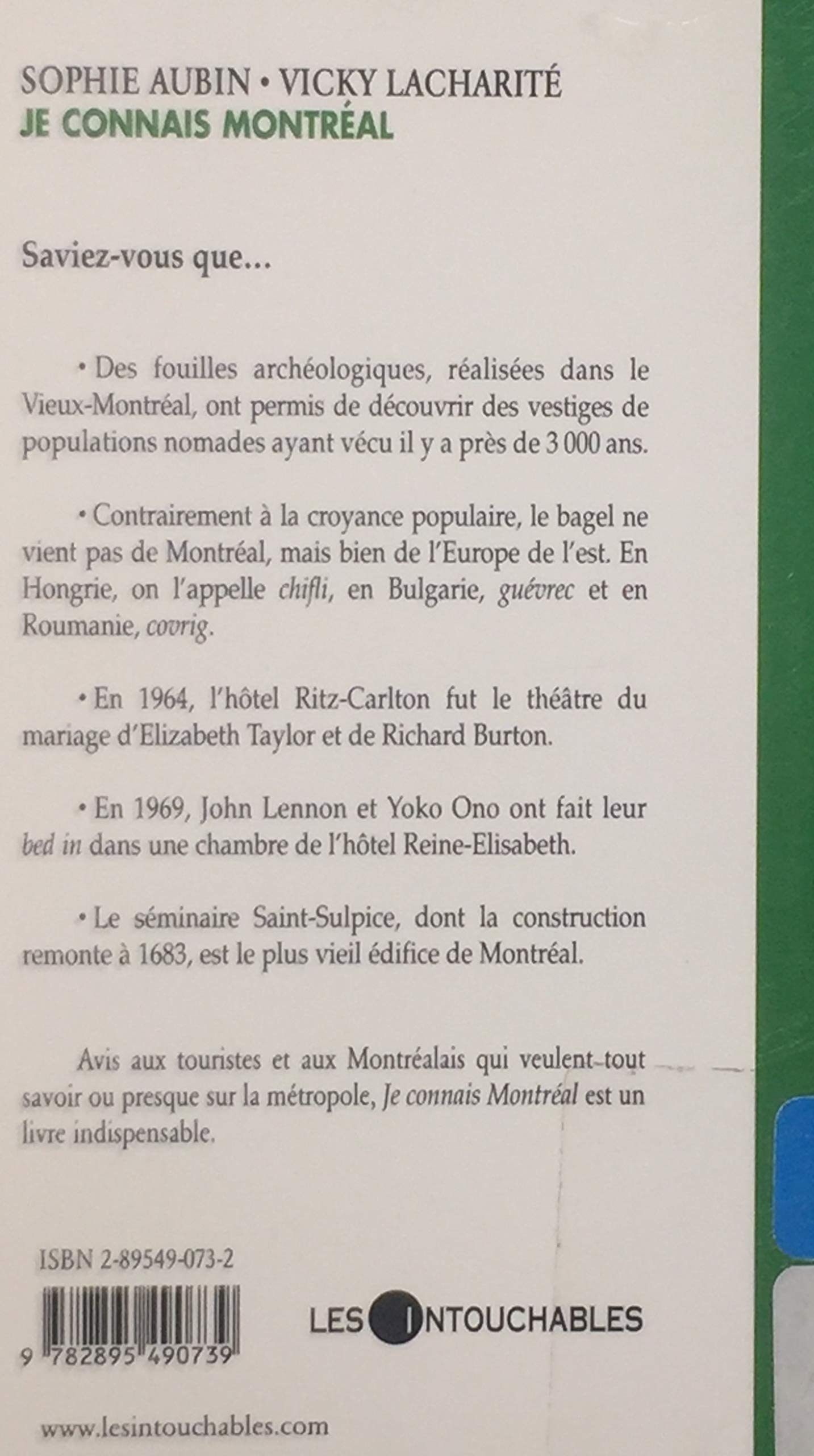 Je connais Montréal. Et vous? (Sophie Aubin)