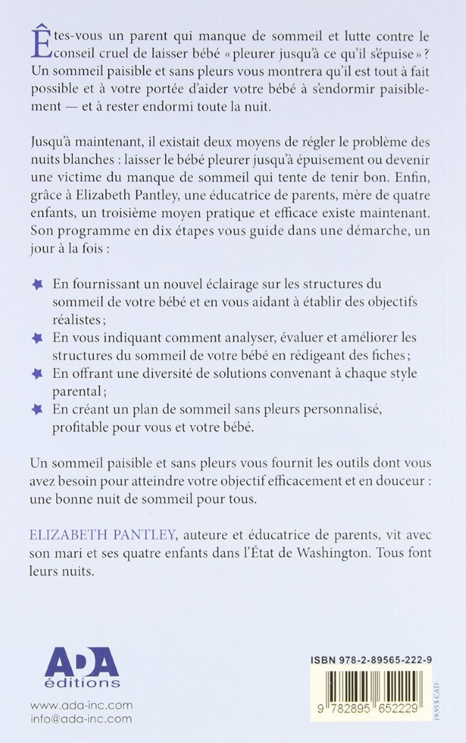 Un sommeil paisible et sans pleurs (Elizabeth Pantley)