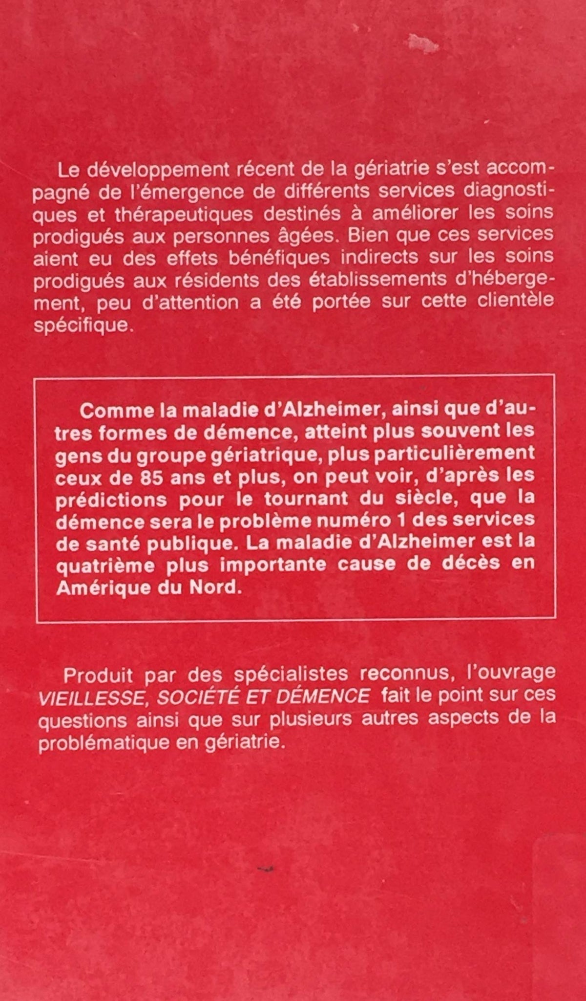 Vieillesse, société et démence (Jean-Claude Pageot)
