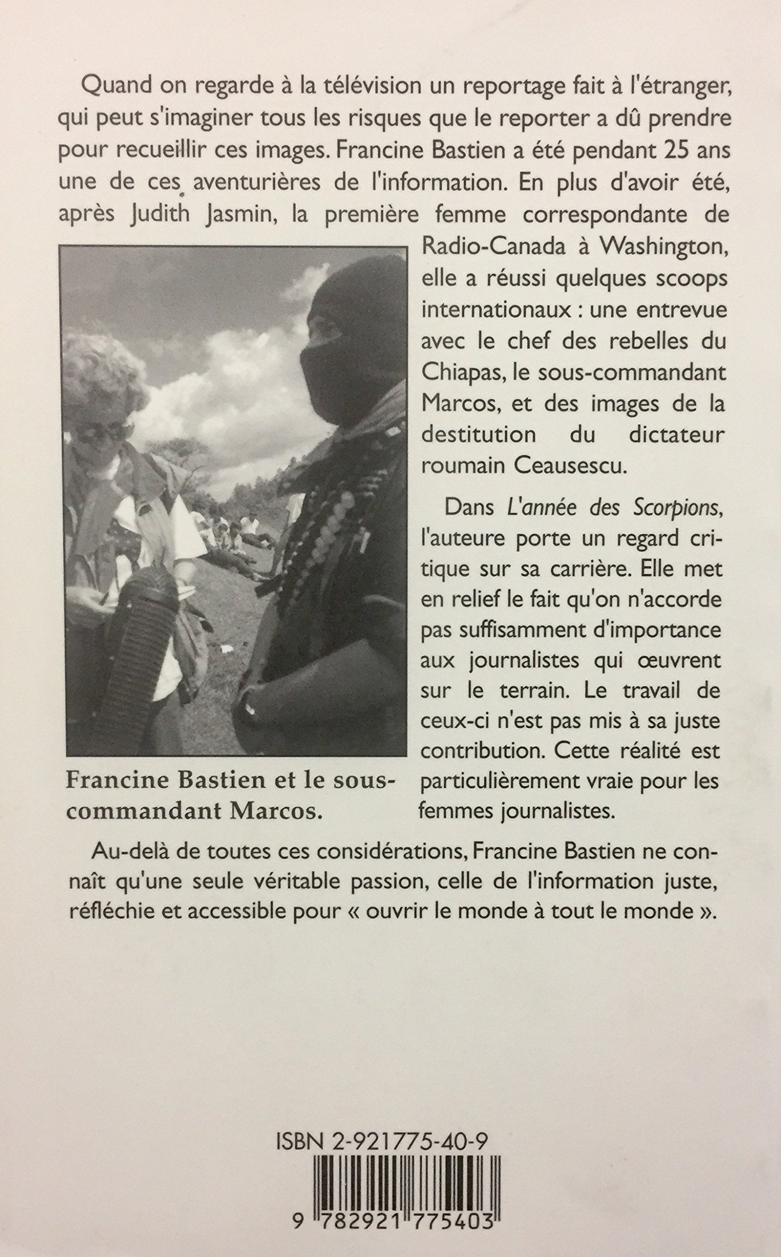 L'année des scorpions (Francine Bastien)