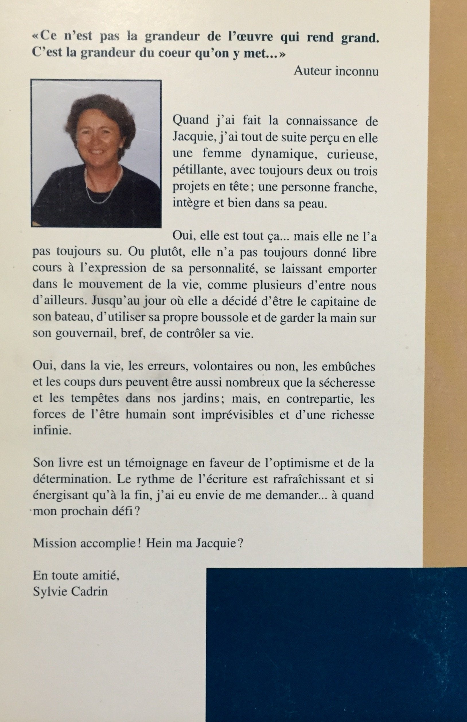 Maigrir... galère ou bateau de plaisance (Jacqueline Poirier)