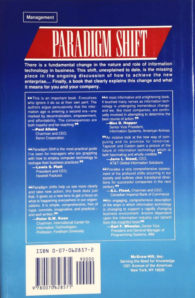 Paradigm Shift: The New Promise of Information Technology (Don and Art Caston Tapscott)