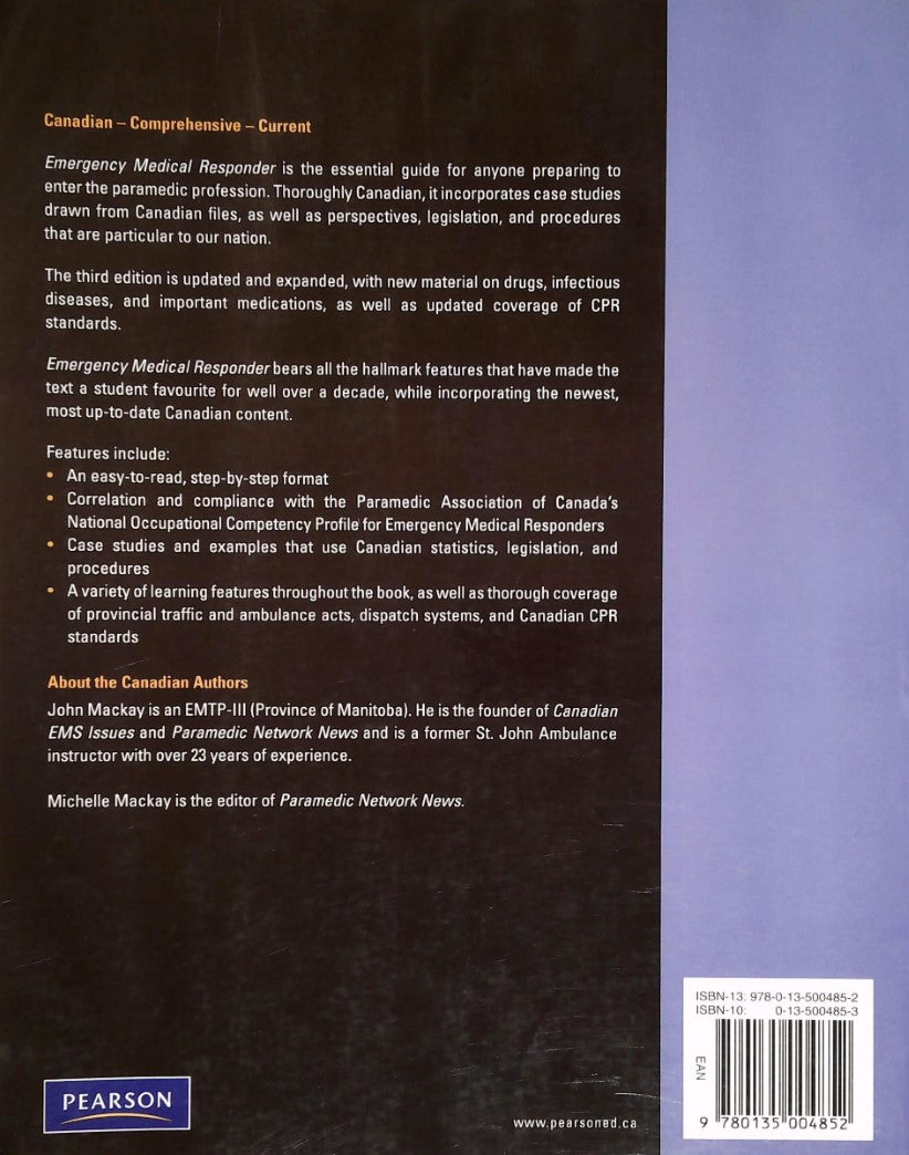 Emergency Medical Responder: A Skills Approach, Third Canadian Edition (3rd Edition) (Daniel J. Limmer EMT-P)