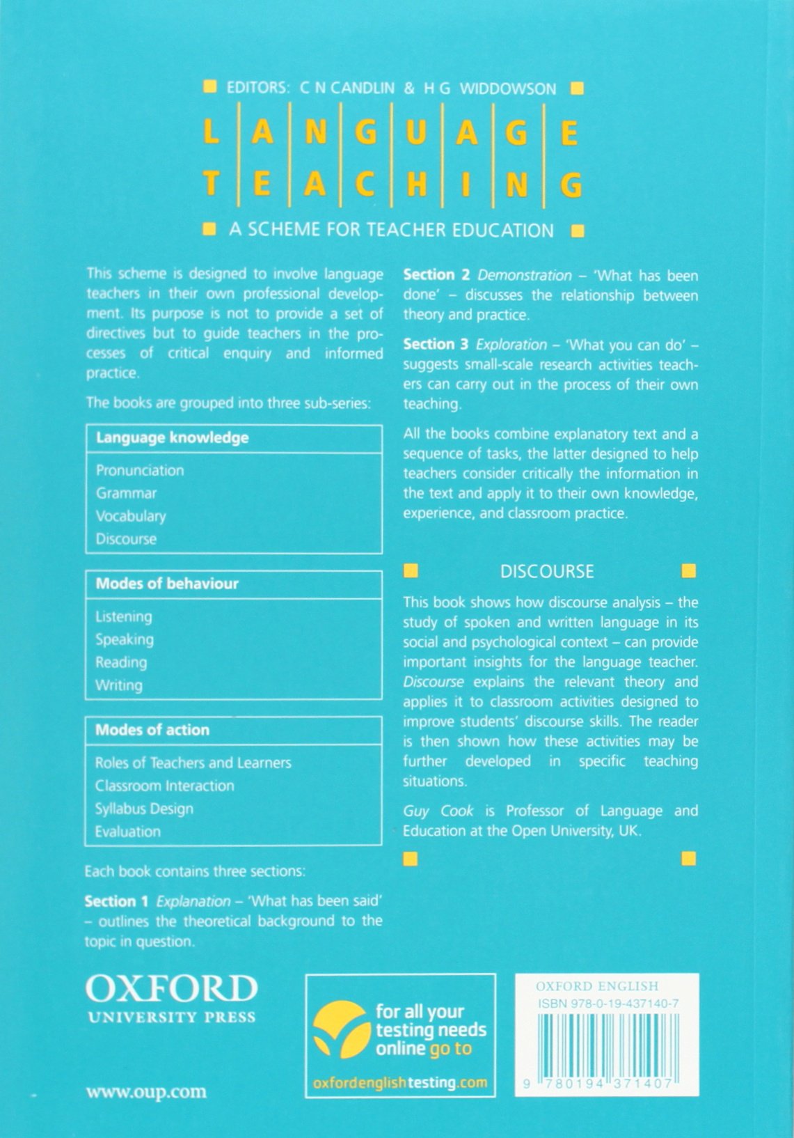 Language Teaching. A Scheme for Teacher's Education. Discourse (Language Teaching: A Scheme for Teacher Education) (Guy Cook)