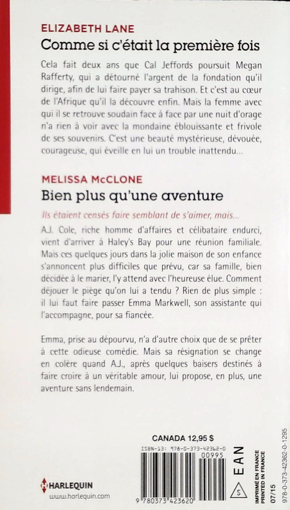 Passions (Harlequin) : Comme si c'était la première fois - Bien plsu qu'une aventure (Elizabeth Lane)