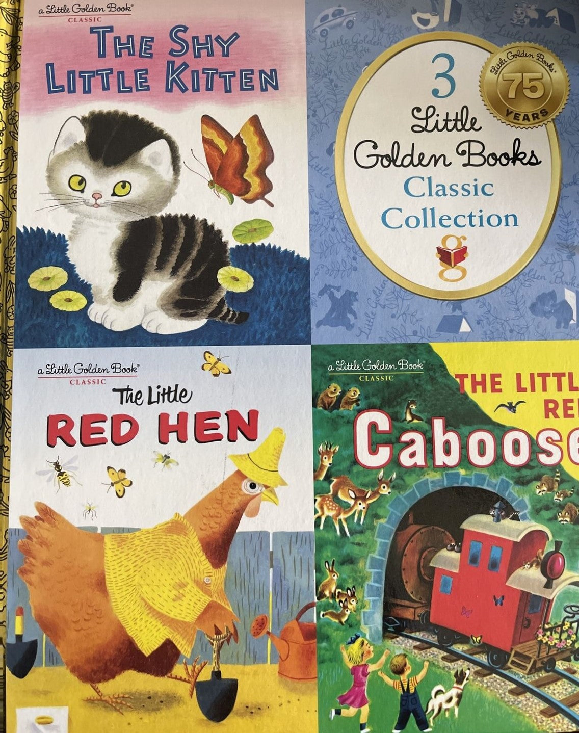 Little Golden Book : The Shy Little Kitten, The Little Red Hen and The Little Red Caboose with The Shy Little Kitten Plush Toy