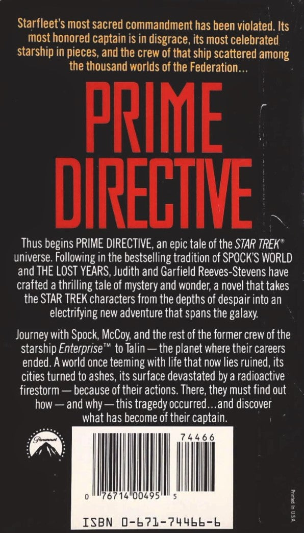 Star Trek : Prime Directive (Judith Reeves-Stevens)