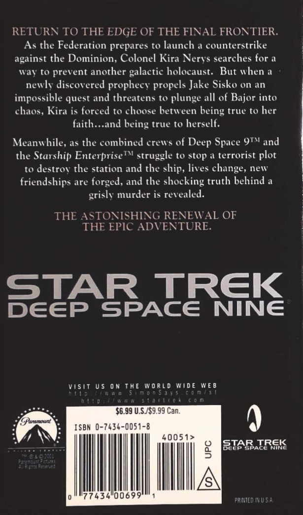 Star Trek Deep Space Nine : Avatar Book Two (S.D. Perry)
