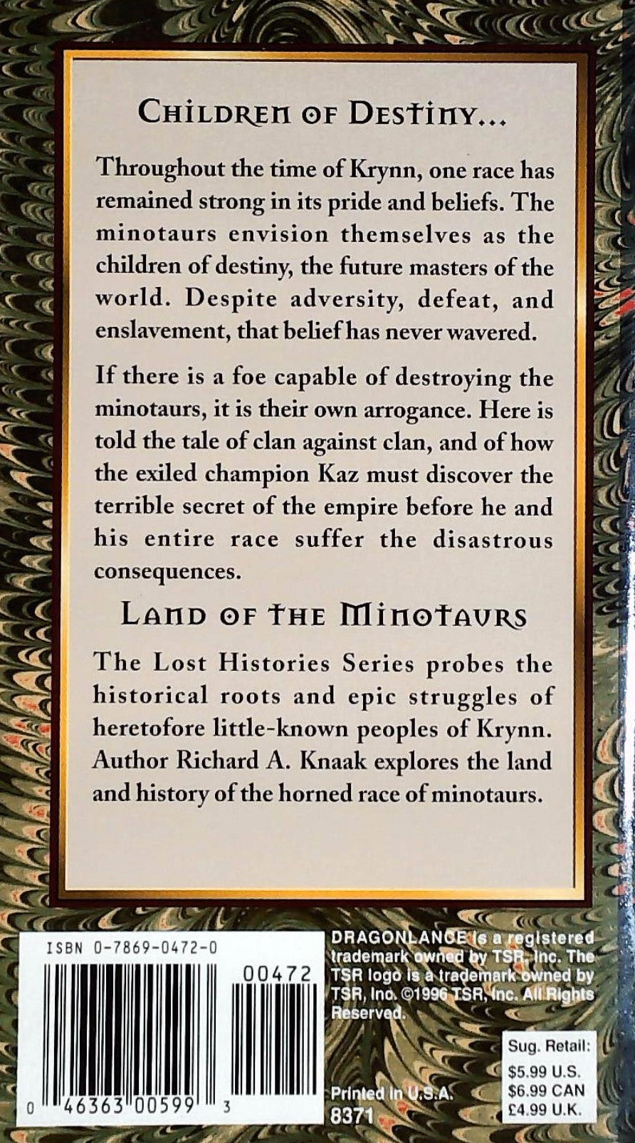 DragonLance : The Lost Histories # 4 : Land of the Minotaurs (Richard A. Knaak)
