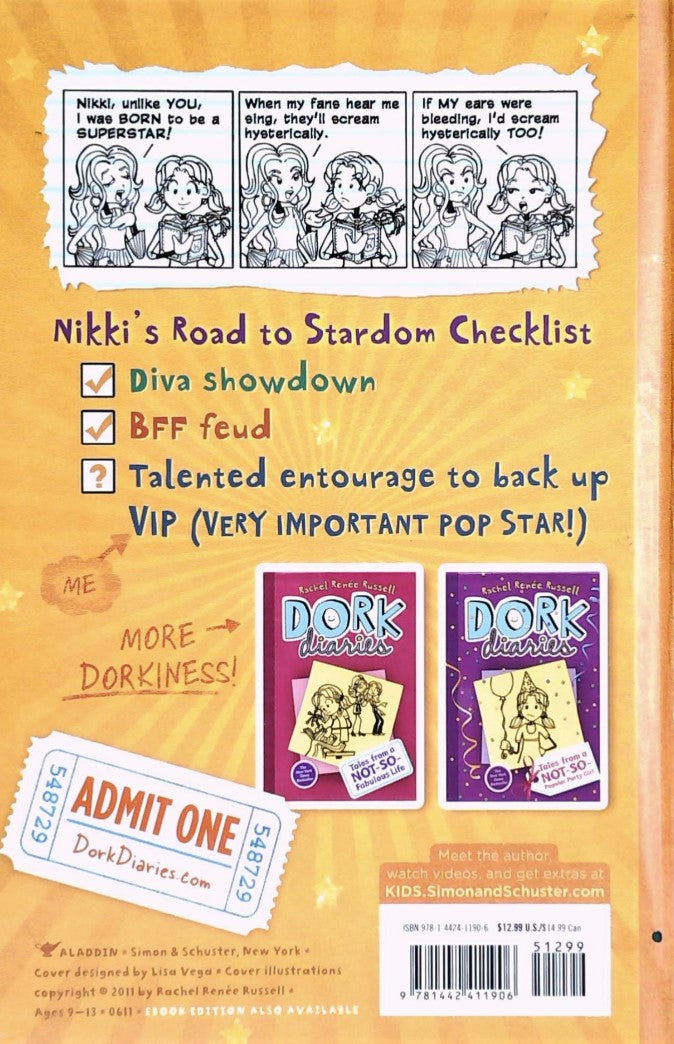 Dork Diaries # 3 : Tales from a Not-So-Talented Pop Star (Rachel Renée Russell)