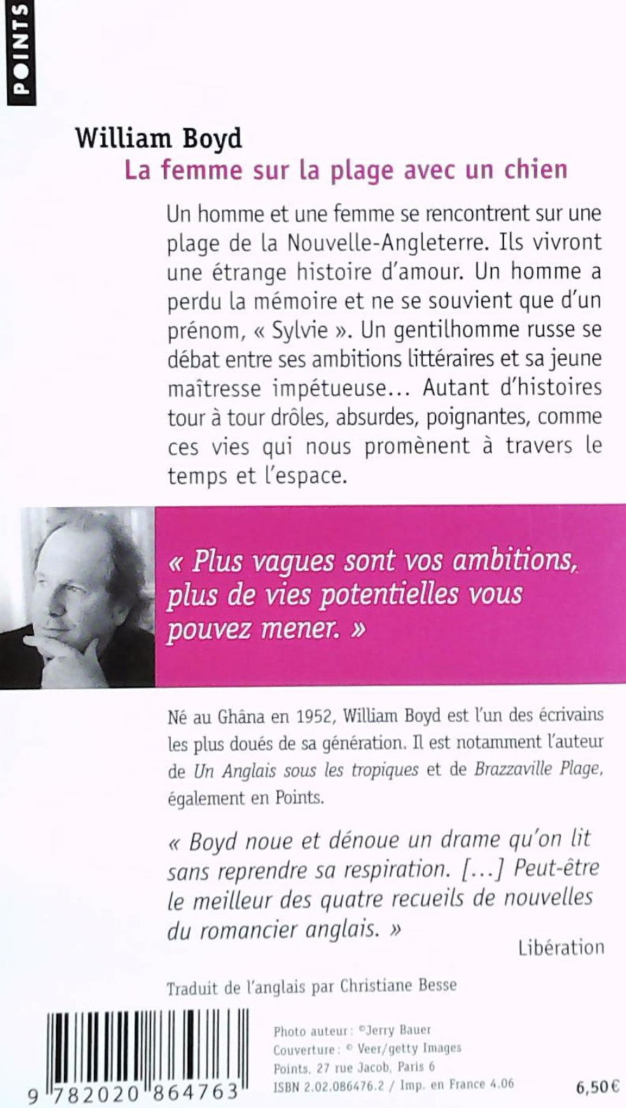 La femme sur la plage avec un chien (William Boyd)
