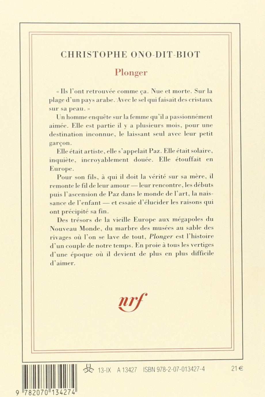 Plonger (Christophe Ono Dit-Biot)