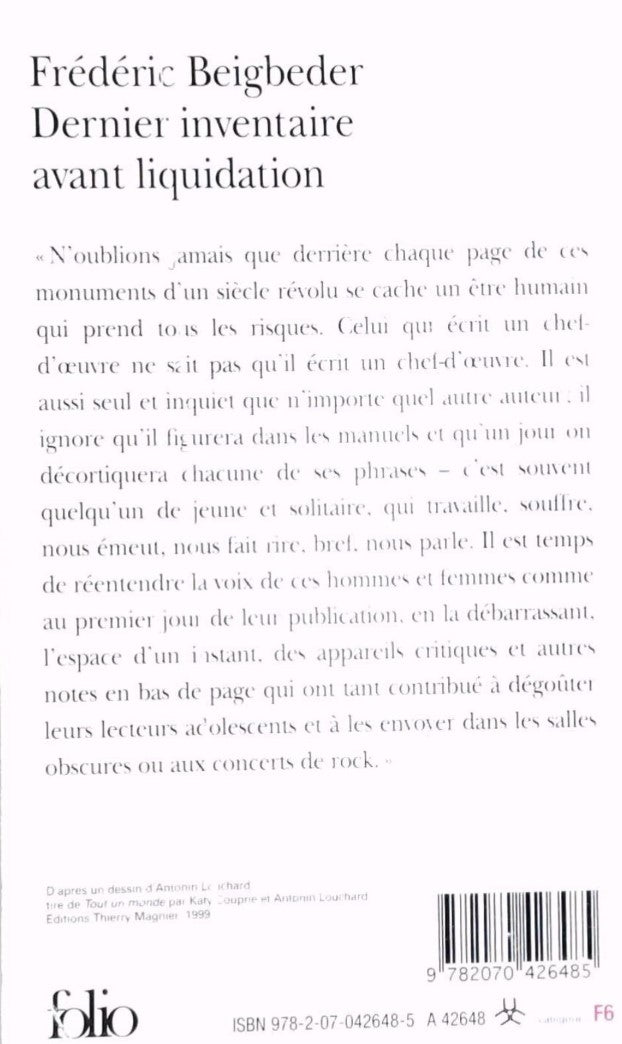 Dernier inventaire avant liquidation (Frede Beigbeder)