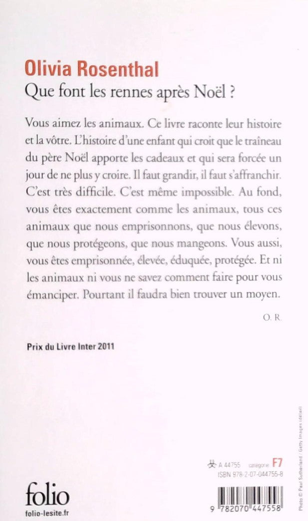 Que font les rennes après Noël ? (Olivia Rosenthal)