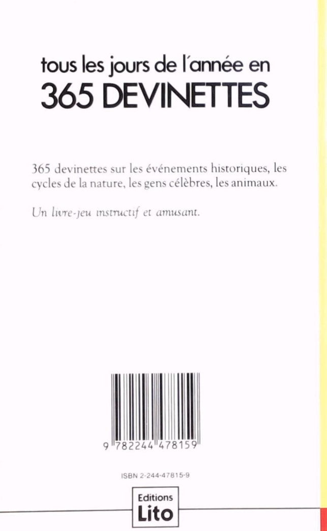 Tous les jours de l'année en 365 devinettes