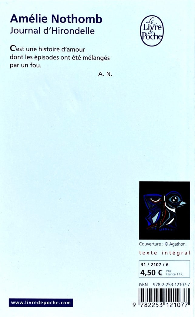 Journal d'Hirondelle (Amélie Nothomb)