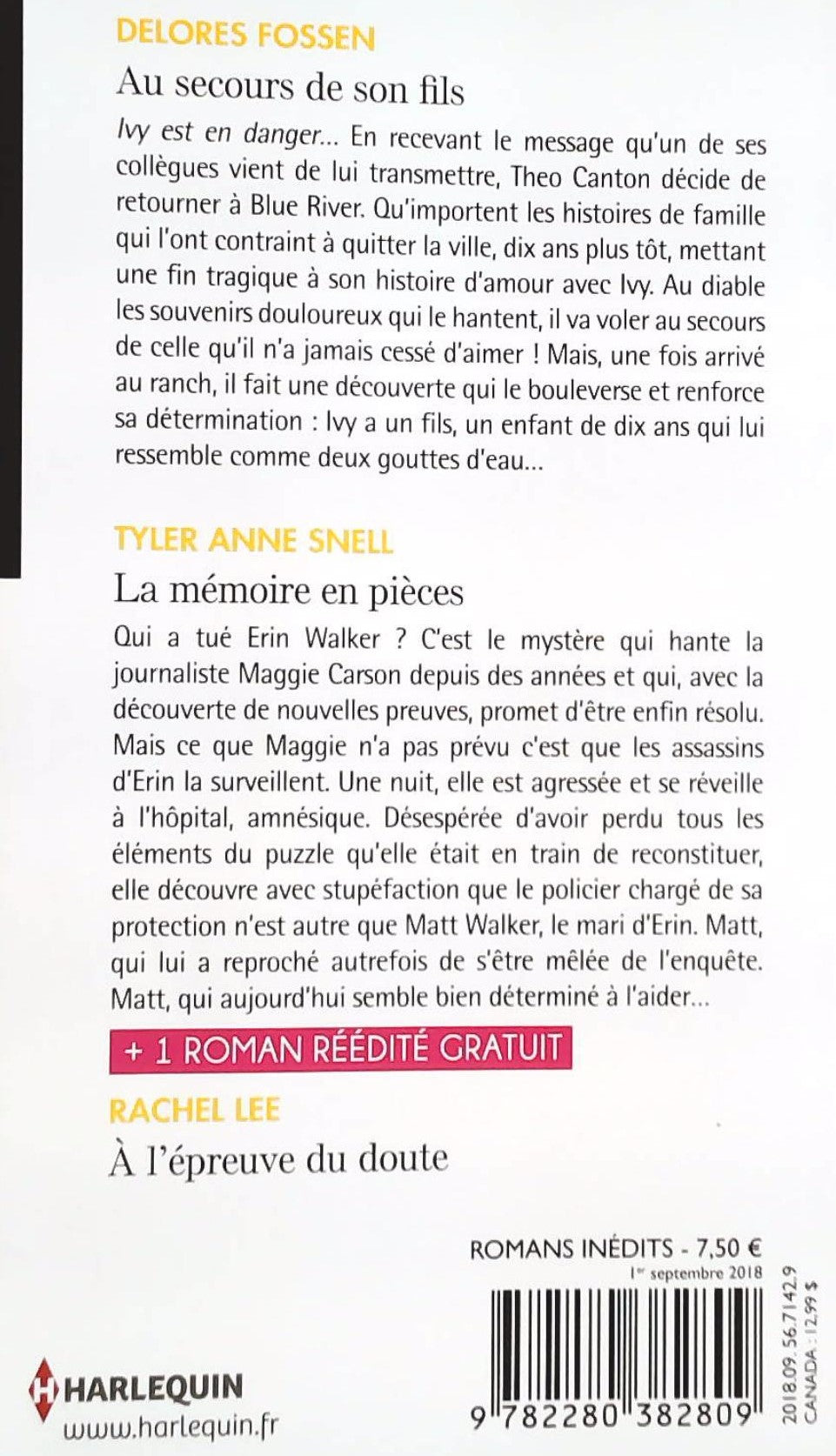 Black Rose # 497 : Au secours de son fils -suivi de- La mémoire en pièces (Delores Fossen)