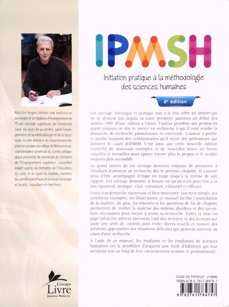 IPMSH : Initiation pratique à la méthodologie des sciences humaines (6e édition) (Maurice Angers)