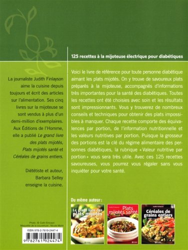 Plats mijotés pour diabétiques : 125 recettes à la mijoteuse électrique (Judith Finlayson)