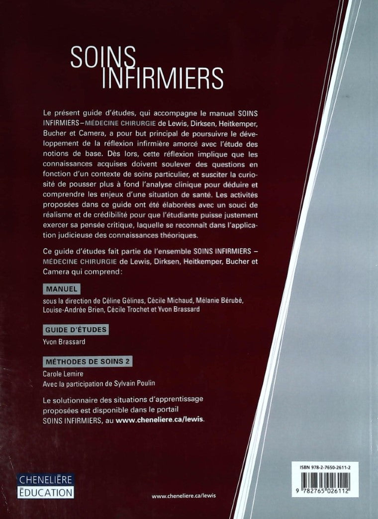 Soins infirmiers : Médecine chirurgie : Guide d'études (Yvon Brassard)