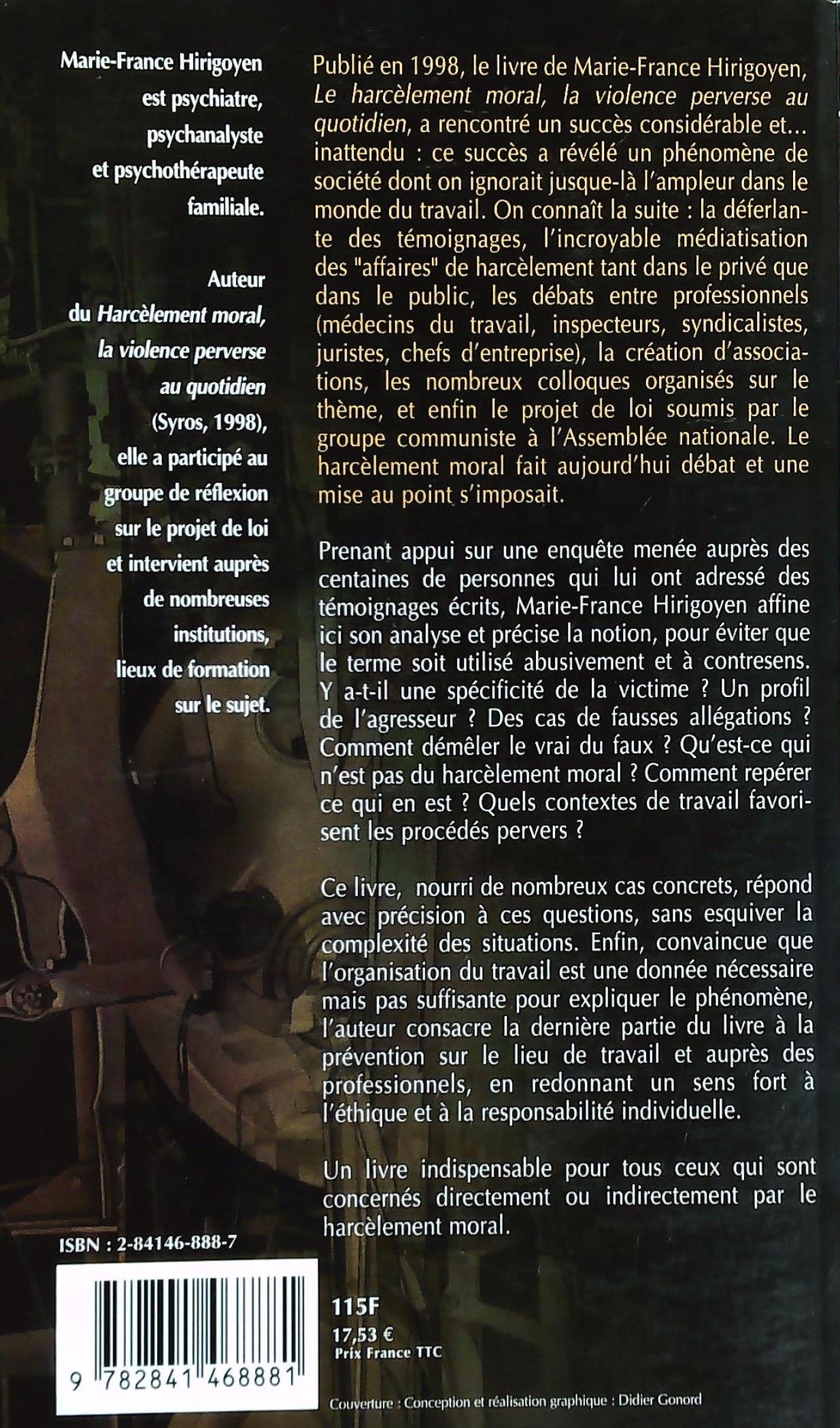 Malaise dans le travail : Harcèlement moral, démêler le vrai du faux (Marie-France Hirigoyen)