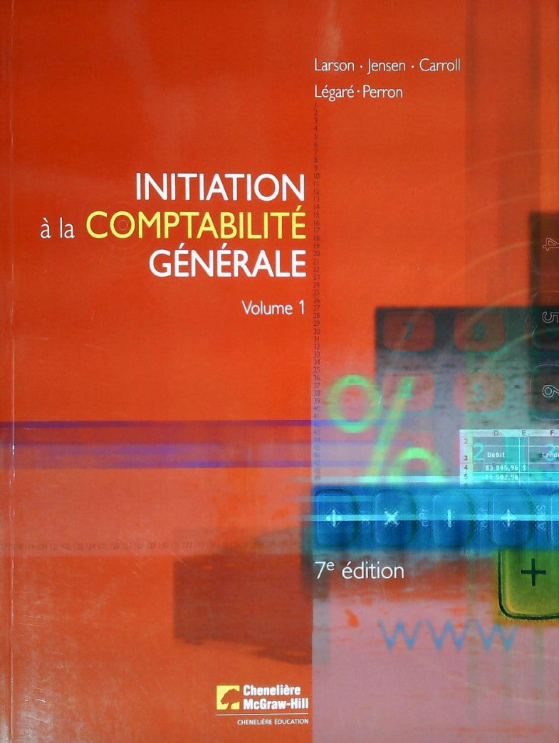 Livre ISBN Initiation à la comptabilité générale # 1 (Larson)