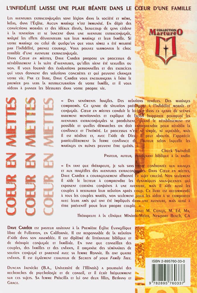 Coeur en miettes : Comment guérir d'une relation extra-conjugale (Dave Carder)