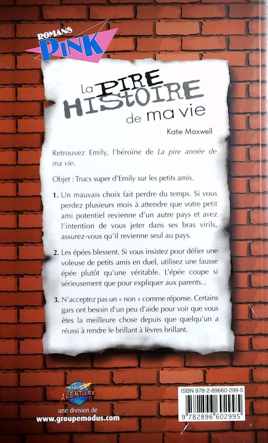 Romans pink : La pire histoire de ma vie (Katie Maxwell)