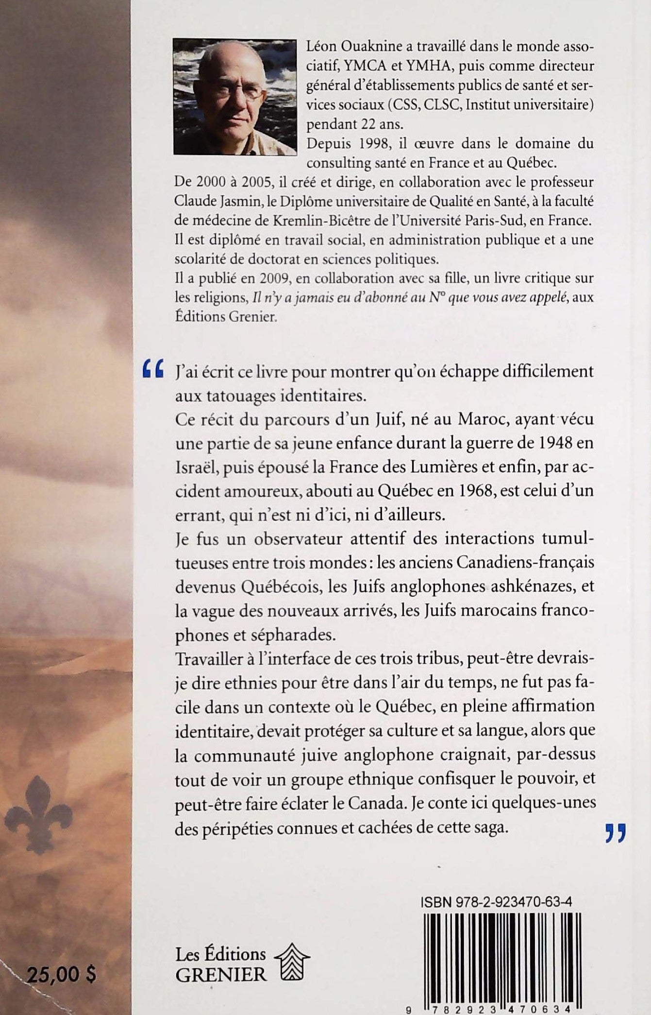 Ni d'ici ni d'ailleurs, le Québec, les Juifs et moi (Léon Ouaknine)
