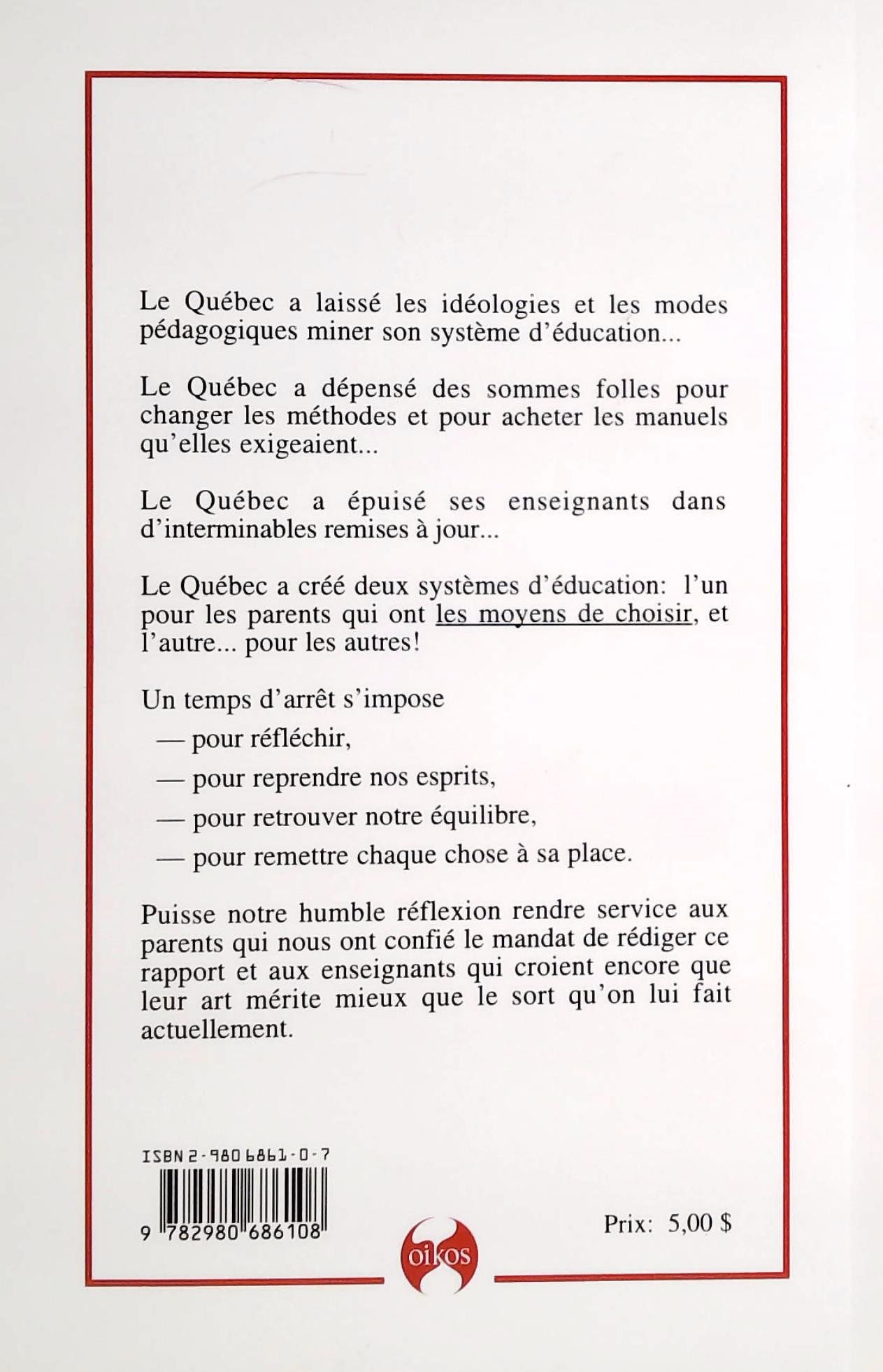 Qui a peur de la liberté? : Le rapport Caldwell-Robichaud sur la place de la société civile à l'école (Gary Caldwell)