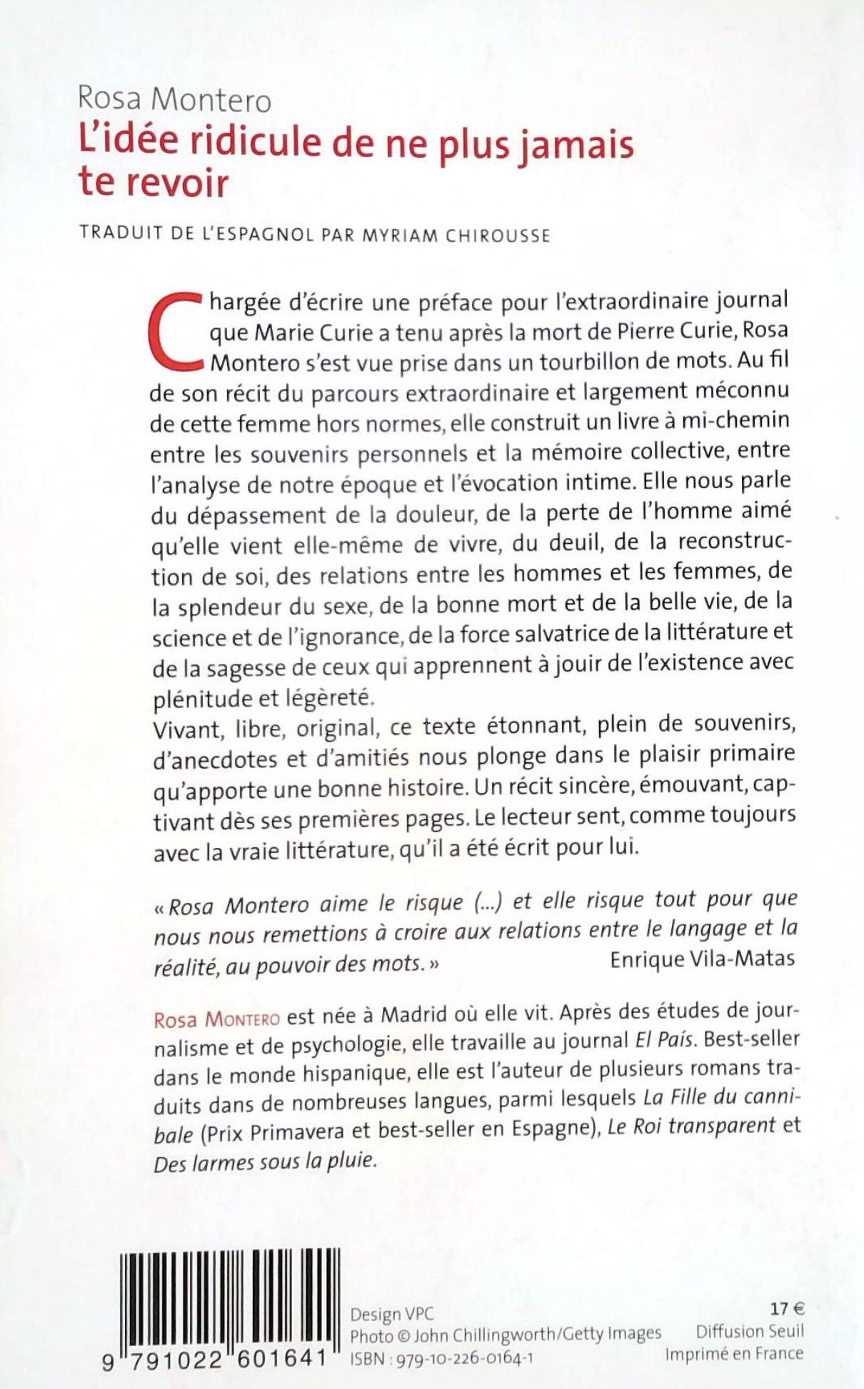 L'idée ridicule de ne plus jamais te revoir (Rosa Montero)