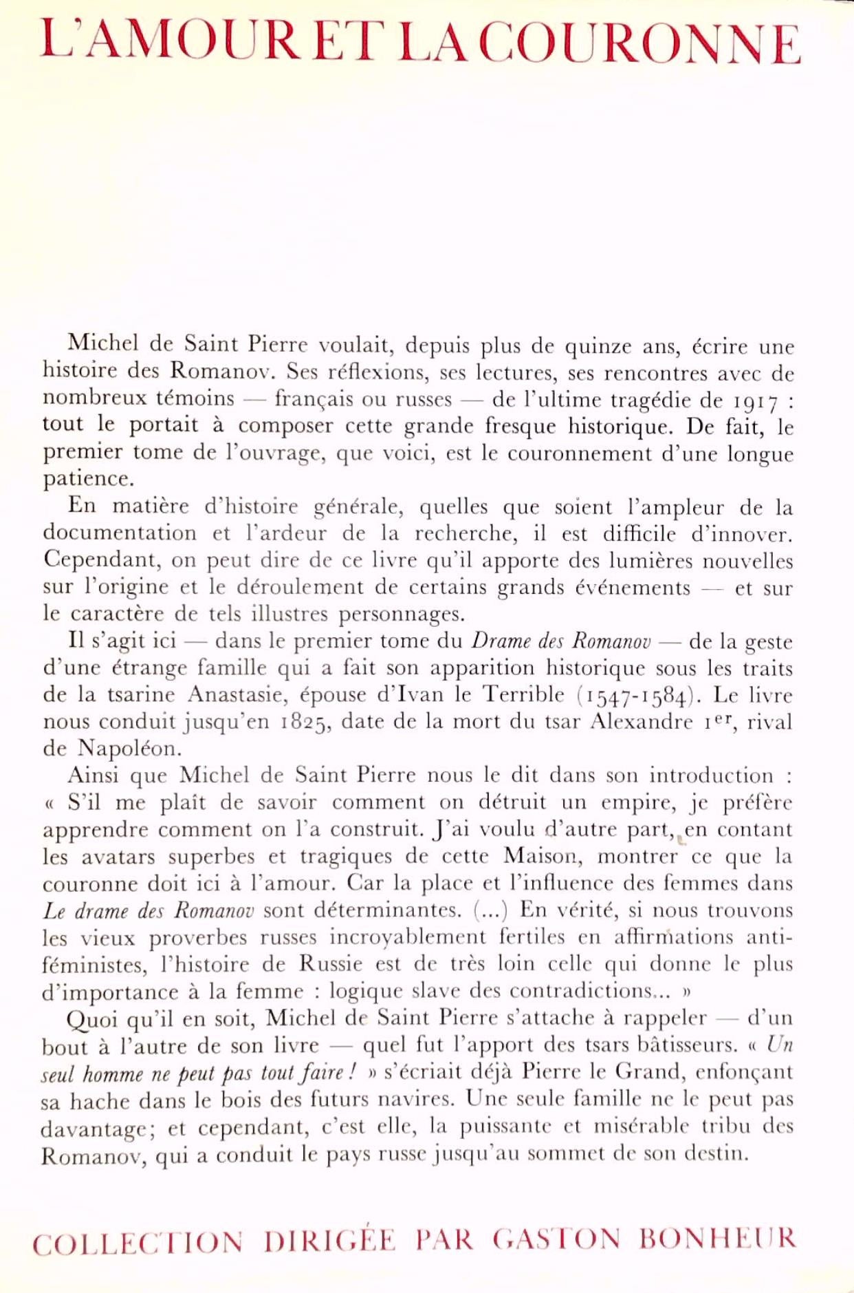Le drame des Romanov # 1 : L'ascension (Michel de Saint Pierre)