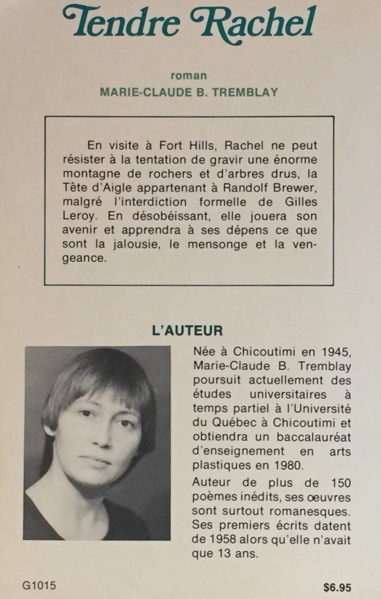 Tendre Rachel (Marie-Claude B. Tremblay)