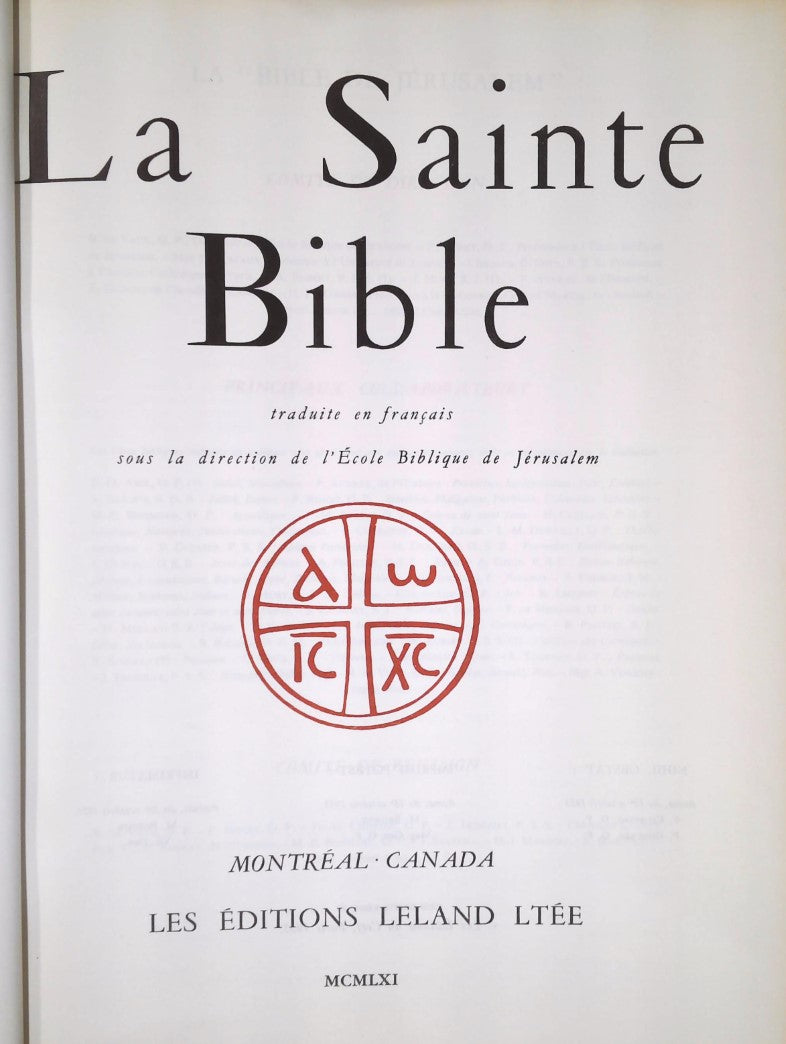 La Sainte Bible