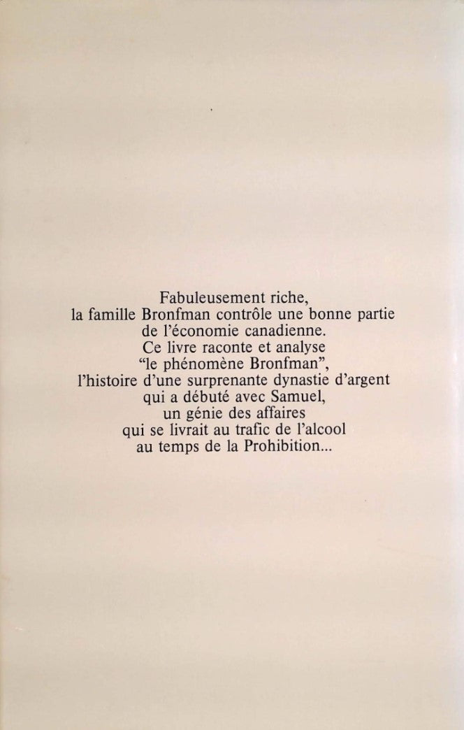 La dynastie des Bronfman : L'histoire authentique de multi-milliardaires canadiens (Peter C. Newman)