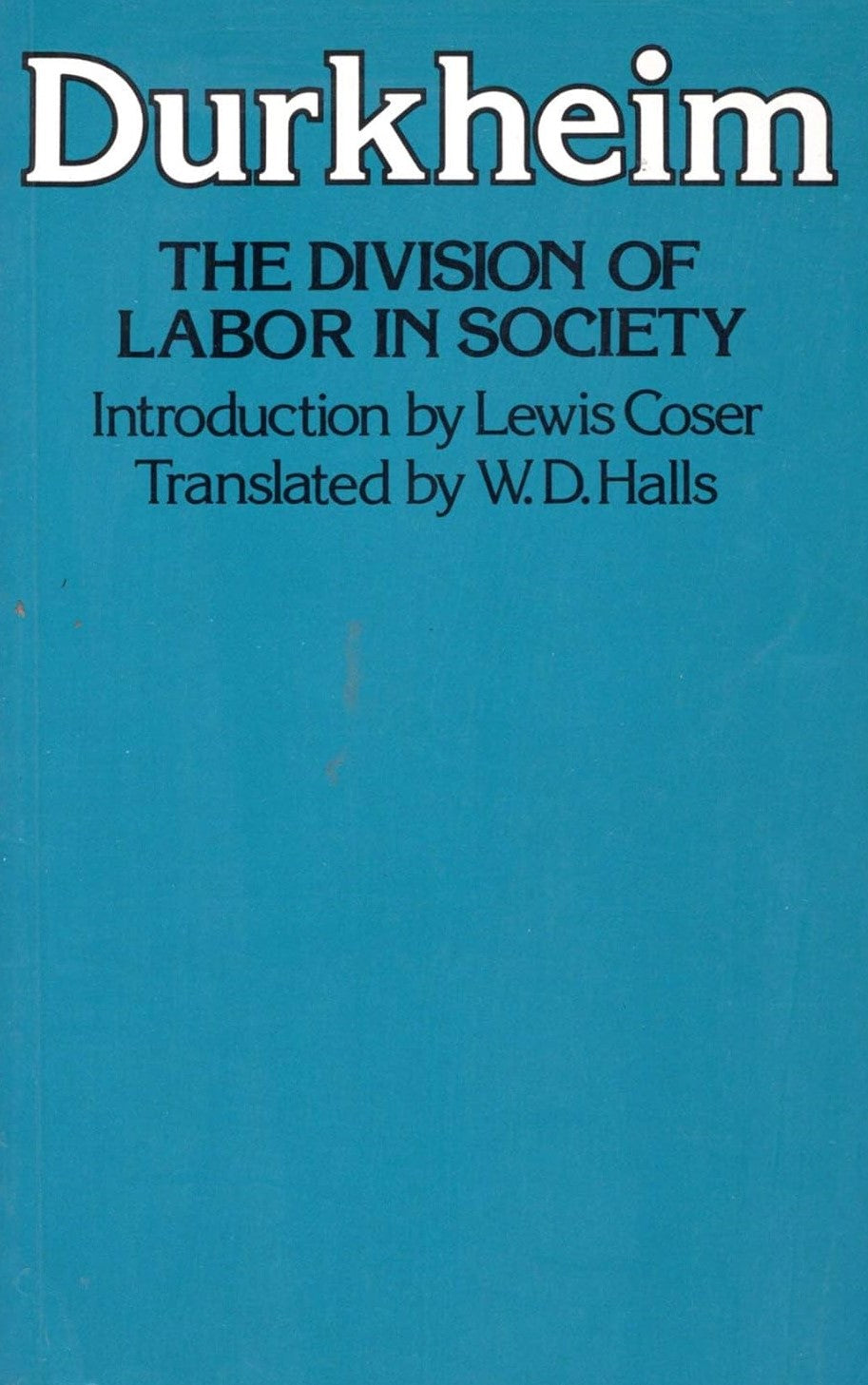 Livre The Division of Labor in Society - Durkheim (Livre d'occasion) - ISBN 0029079608