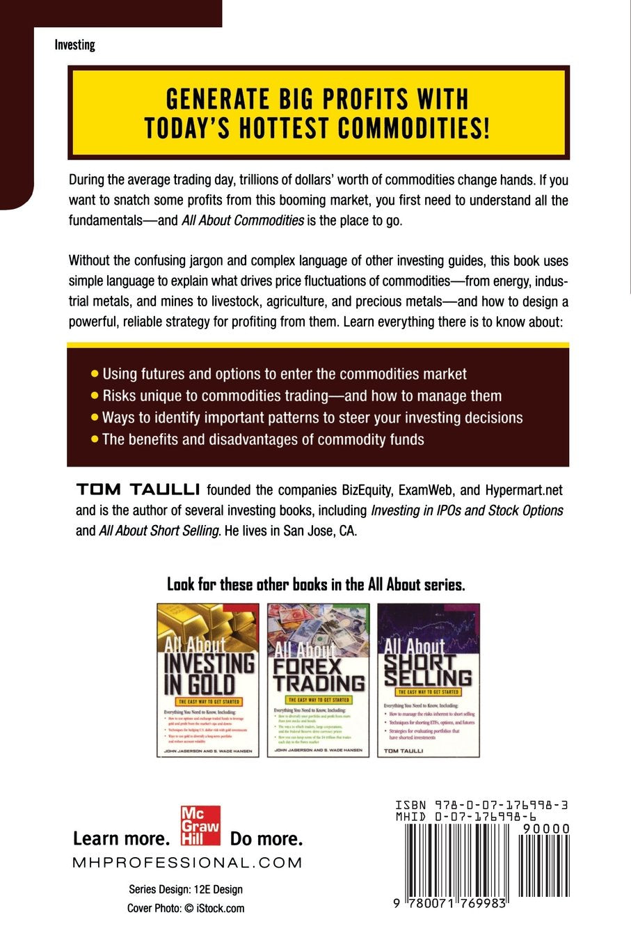 Livre All About Commodities - Tom Taulli (Livre d'occasion) - ISBN 0071769986