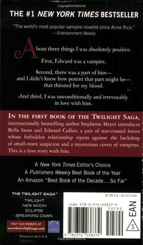 Livre Twilight - Stephenie Meyer (Livre d'occasion) - ISBN 0316038377