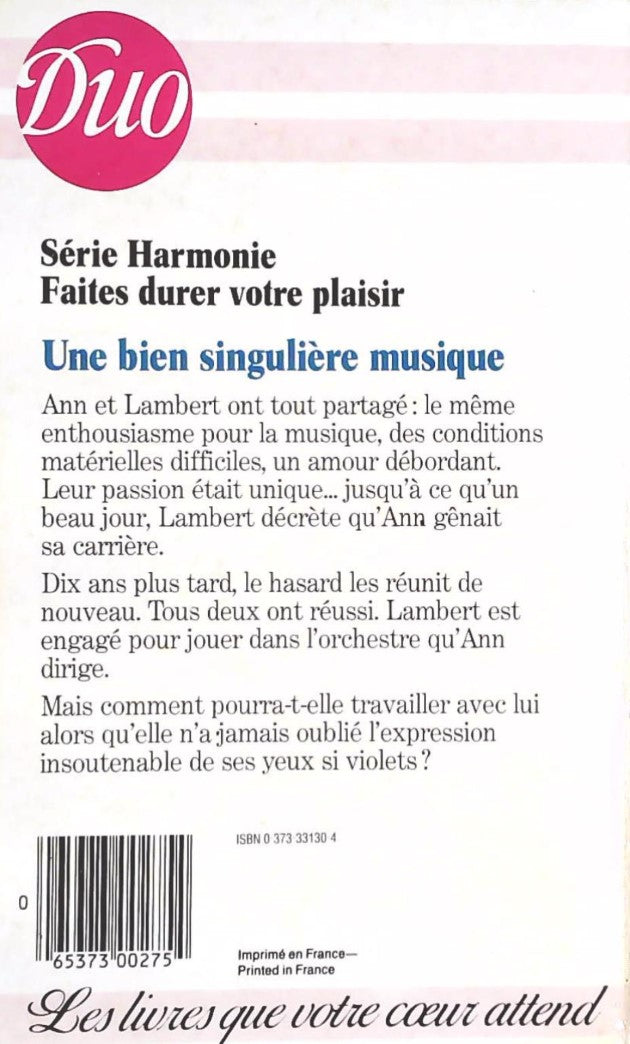 Livre Une bien singulière musique - Rhett Daniels (Livre d'occasion) - ISBN 0373331304