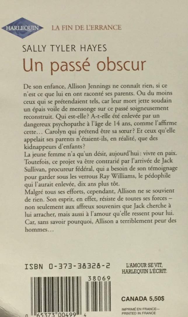 Livre Un passé obscur - Sally Tyler Hayes (Livre d'occasion) - ISBN 0373383282