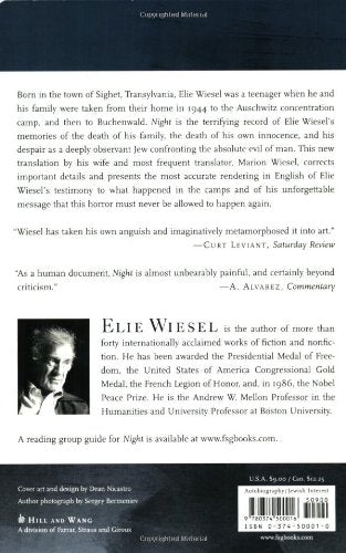 Livre Night - Elie Wiesel (Livre d'occasion) - ISBN 0374500010