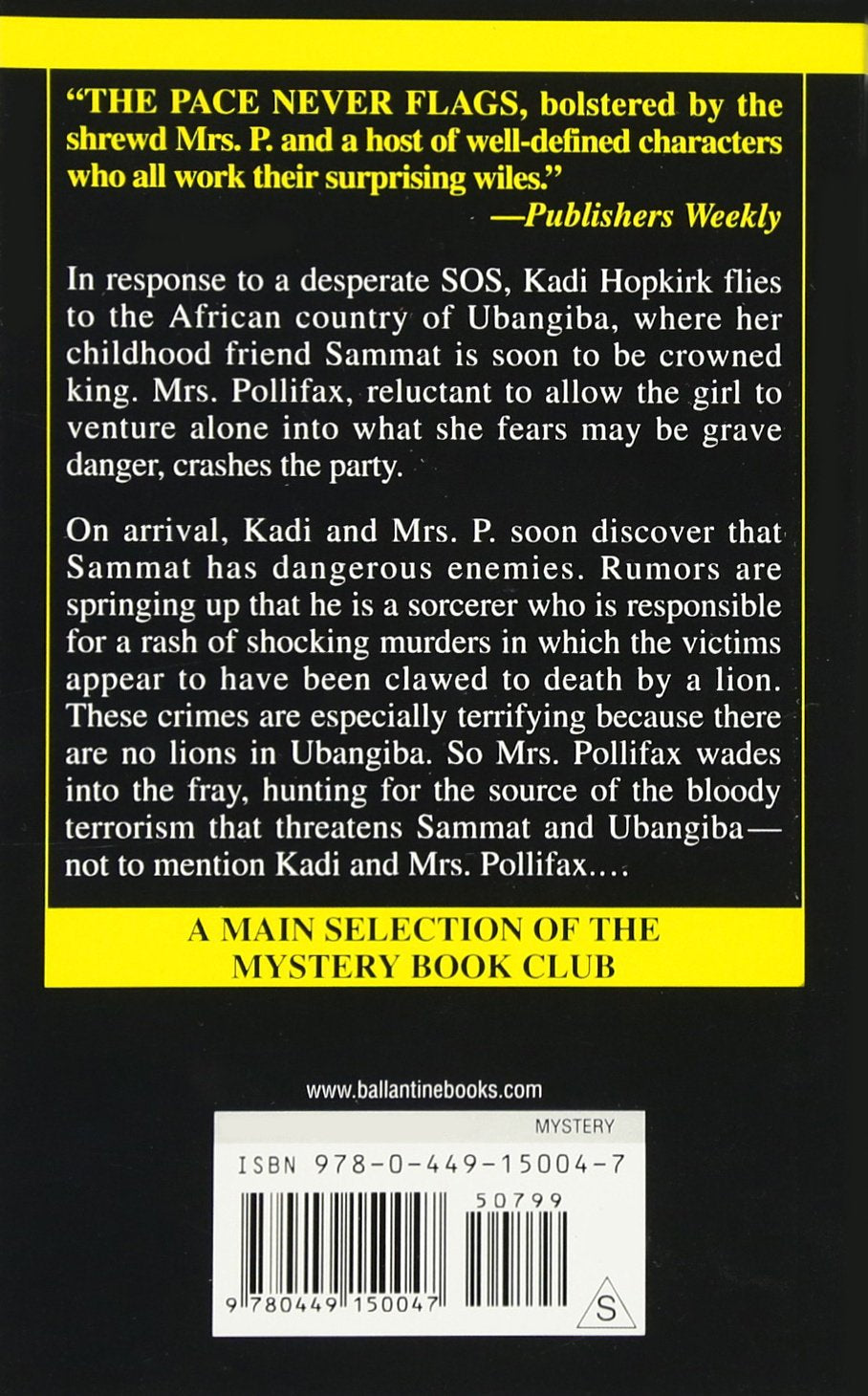 Livre Mrs. Pollifax and the Lion Killer (Mrs. Pollifax Mysteries) (1st Edition) - Dorothy Gilman ...