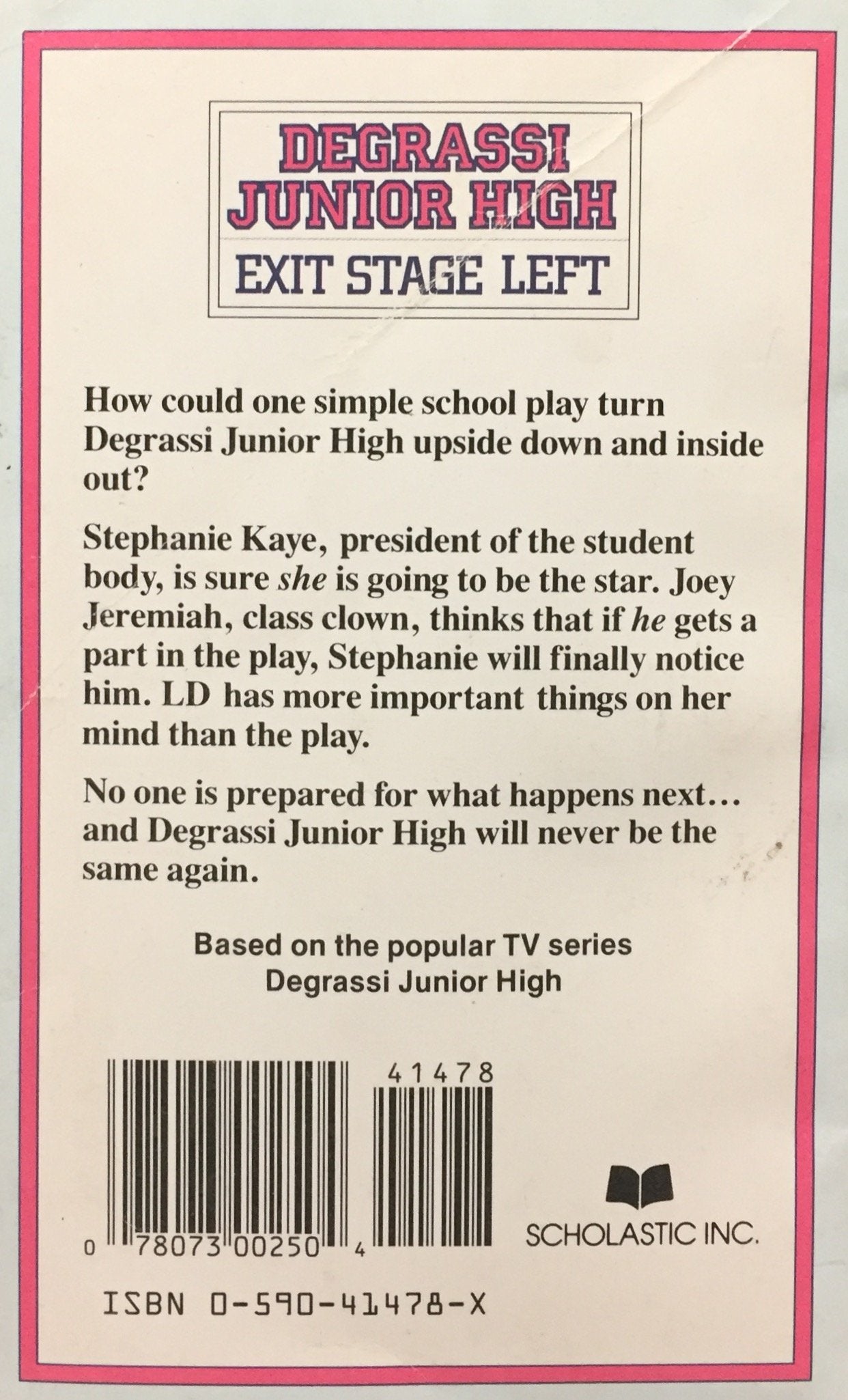 Livre Degrassi Junior High : Exit Stage Left - William Pasnak (Livre d'occasion) - ISBN 059041478X