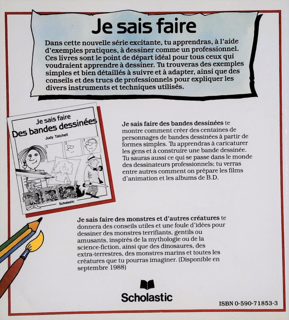 Livre Je sais faire des bandes dessinées - Judy Tatchell (Livre d'occasion) - ISBN 0590718533