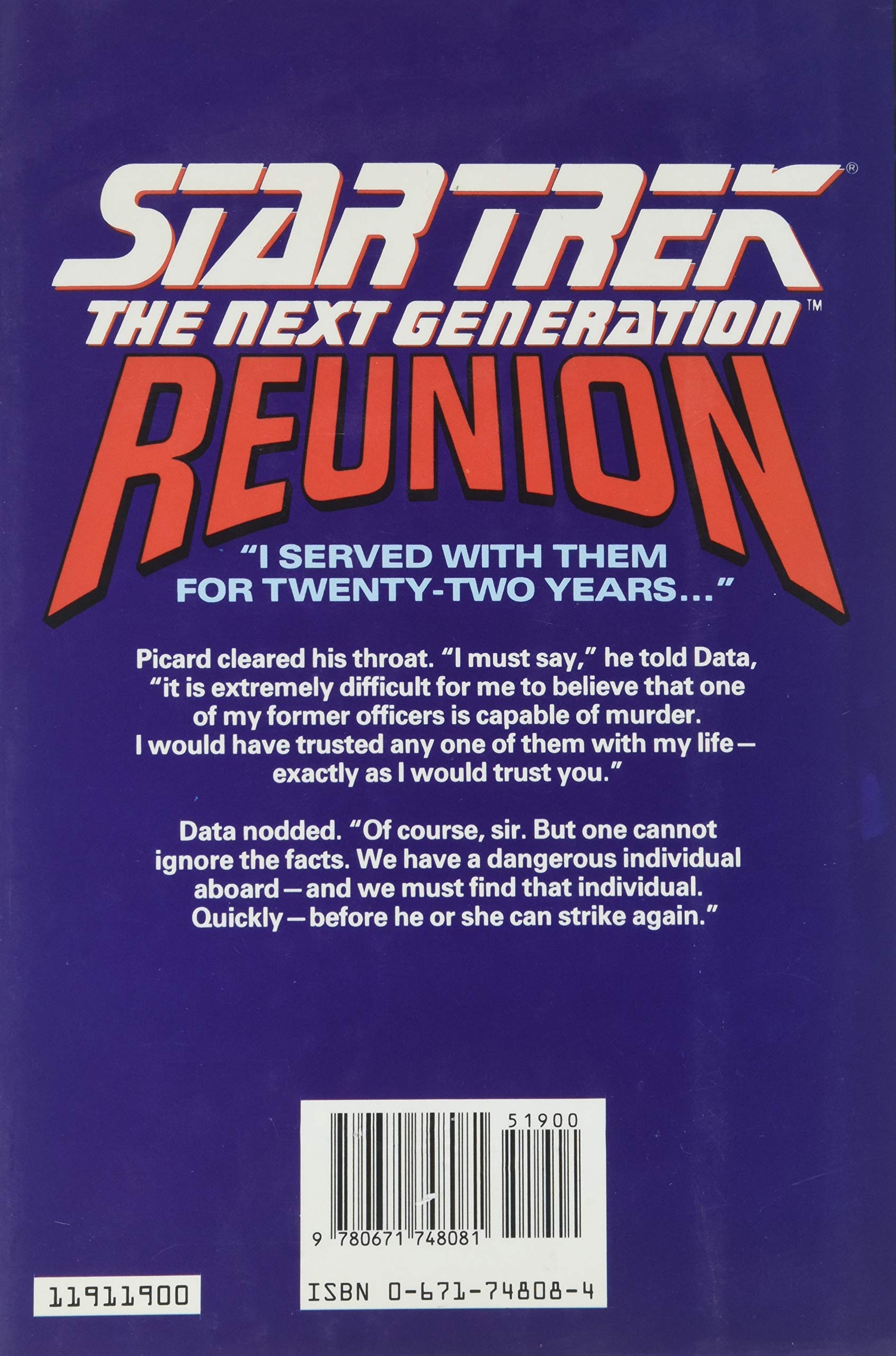 Livre Reunion - Michael Jan Friedman (Livre d'occasion) - ISBN 0671748084
